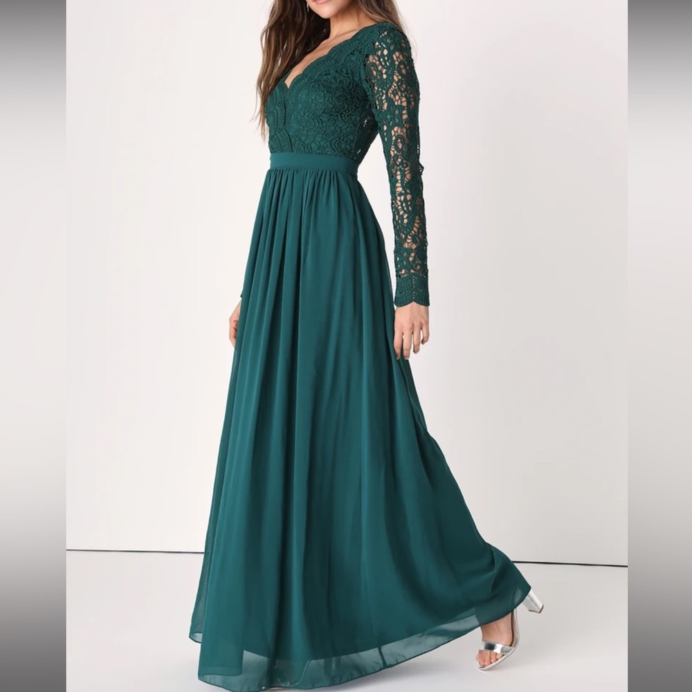 Lulu’s forest green maxi dress